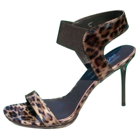 Donald Pliner Taupe Patent Leather Ankle Cuff Sandal Shoe New Stiletto NWT $245 - Picture 1 of 3